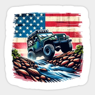 grunge america jeep offroad Sticker